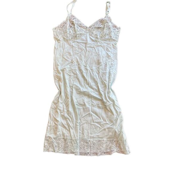 Vintage VASSARETTE JR Munsingwear NYLON Tricot Mini Slip Babydoll Lace - Picture 1 of 5